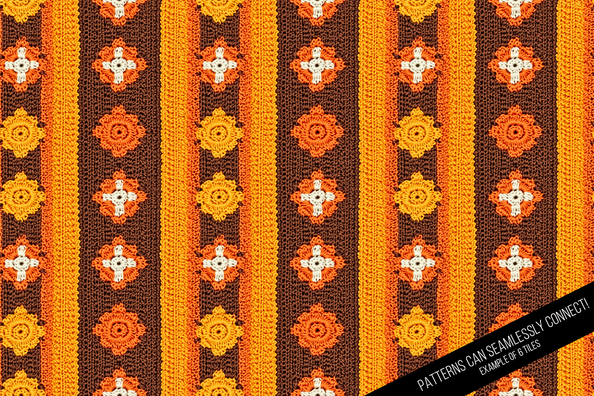 70s Crochet Seamless Digital Paper, a Pattern Graphic by Chromolume Studio (Photo 11 of 15)
