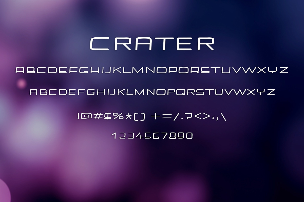 CRATER font preview 2