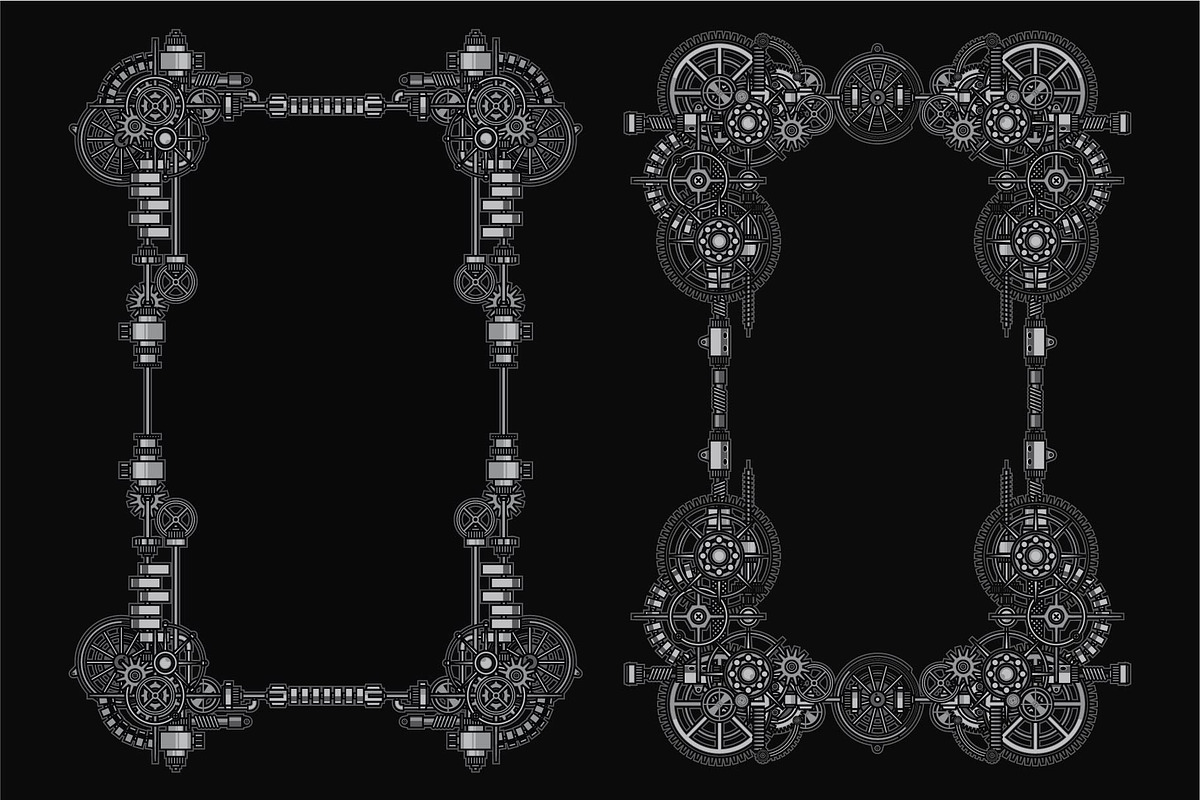 12 Premium Steampunk Poster Borders, a Background Graphic by the-sastra (Photo 7 of 7)