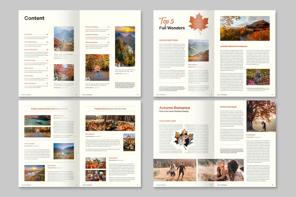 Autumn Fall Travel Magazine Template, a Brochure Template by BrandPacks (Photo 3 of 6)