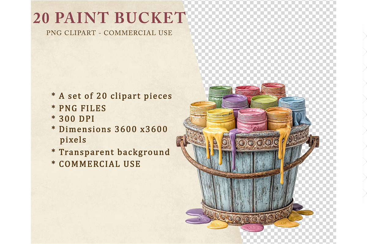 Paint Bucket Clipart PNG, an Illustration by Memories By Lea (Photo 2 of 18)