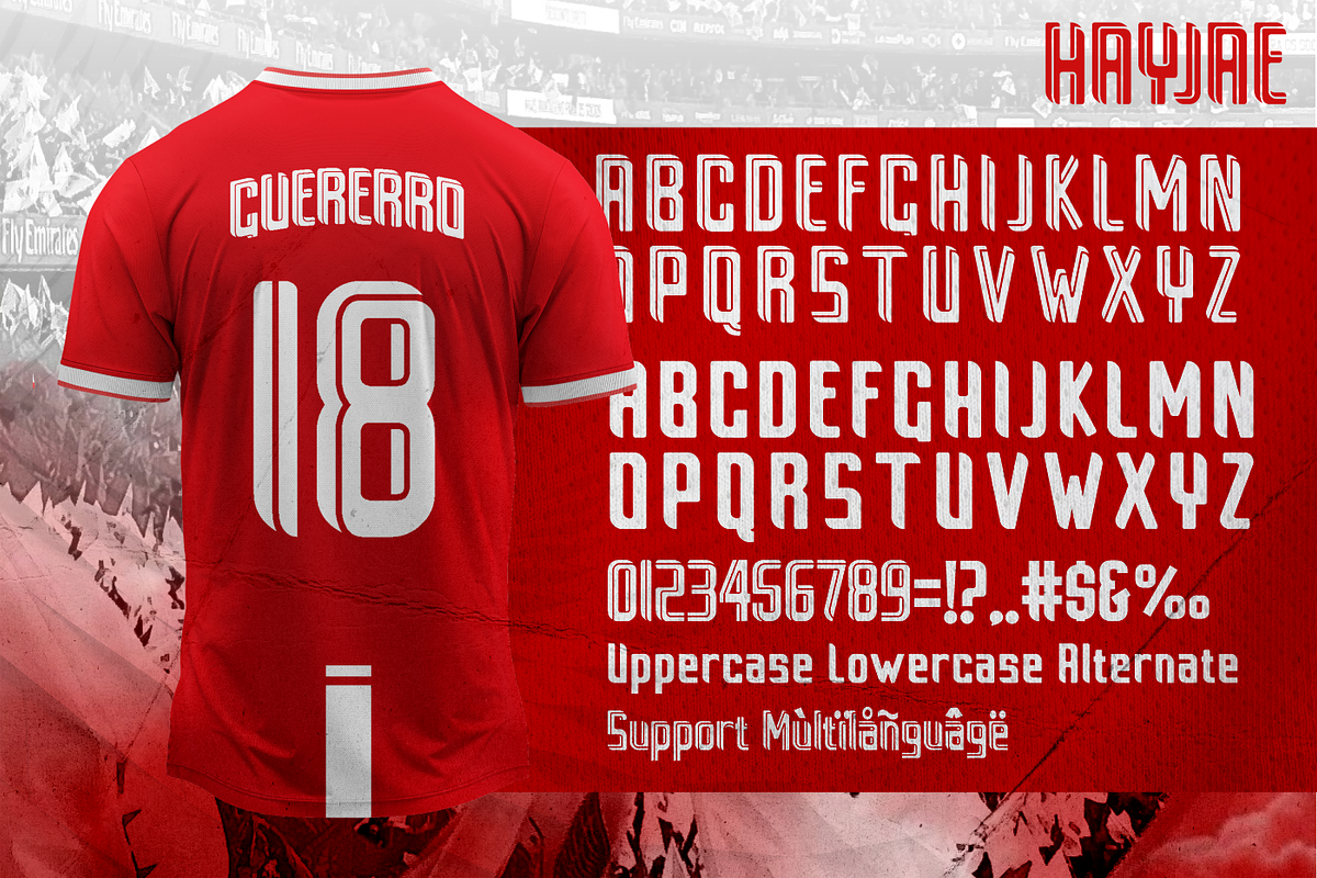 Heyjae Jersey, a Sans Serif Font by Glyphstyle (Photo 5 of 6)