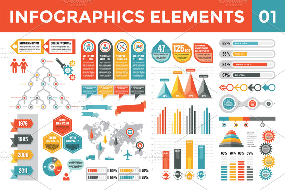 Infographics Elements 01, a Presentation Template by serkorkin