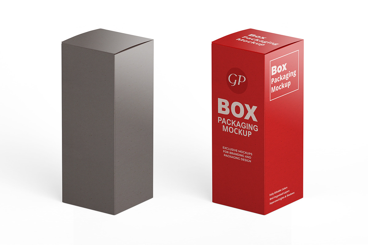 Vertical Box Packaging Mockup
