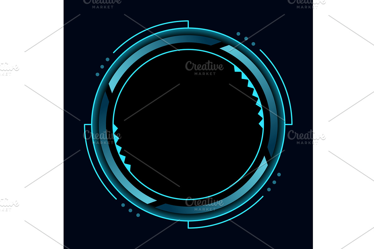 Hud round frame or border, sci, a Technology Illustration by Things for designers