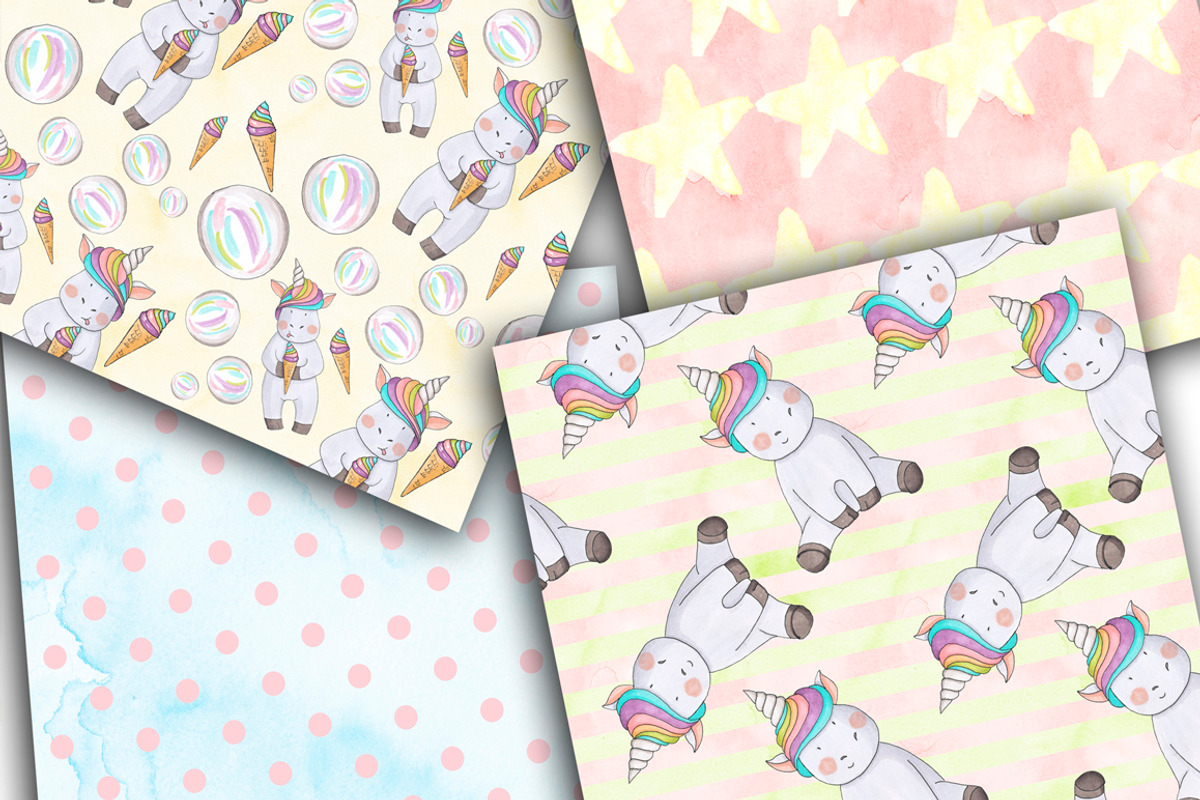 Cute Unicorns Collection, an Animal Illustration by Tanya Kart (Photo 7 of 8)