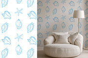 Seashells Lineart vector patterns, a Pattern Graphic by Carpet Tapete Pretzel (Thumbnail 5 of 14)
