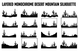 Wild Desert Cactus Scene Set, an Illustration by hafijul