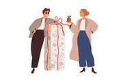 People give flowers and gifts set, a Person Illustration by Good Studio (Thumbnail 11 of 12)