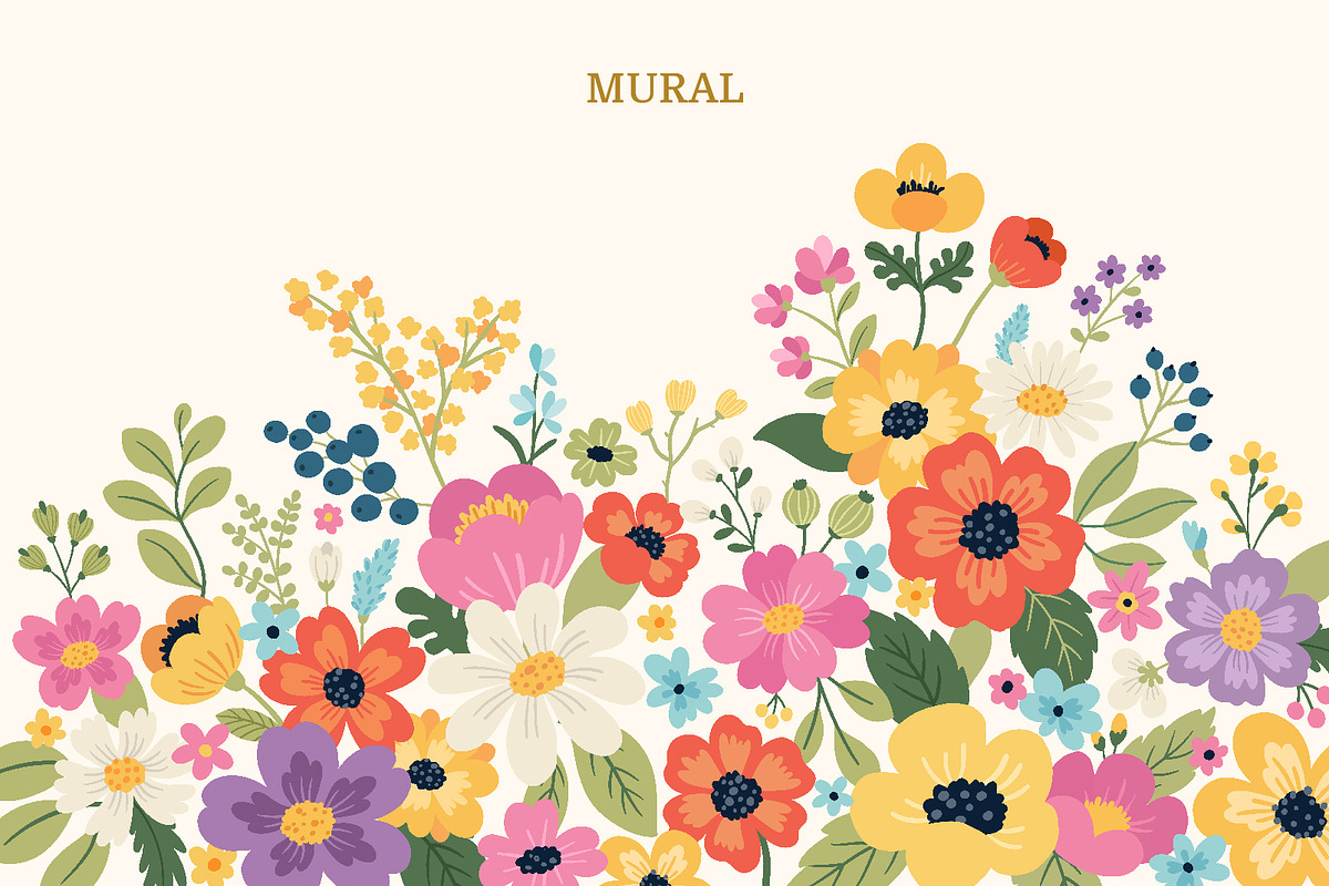 Spring Florals | Clipart and Pattern, a Decorative Illustration by Leysan Shayak (Photo 6 of 12)