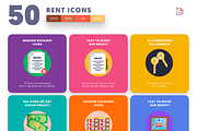 50 Rent Icons, an Outline Icon by Dighital (Thumbnail 6 of 10)