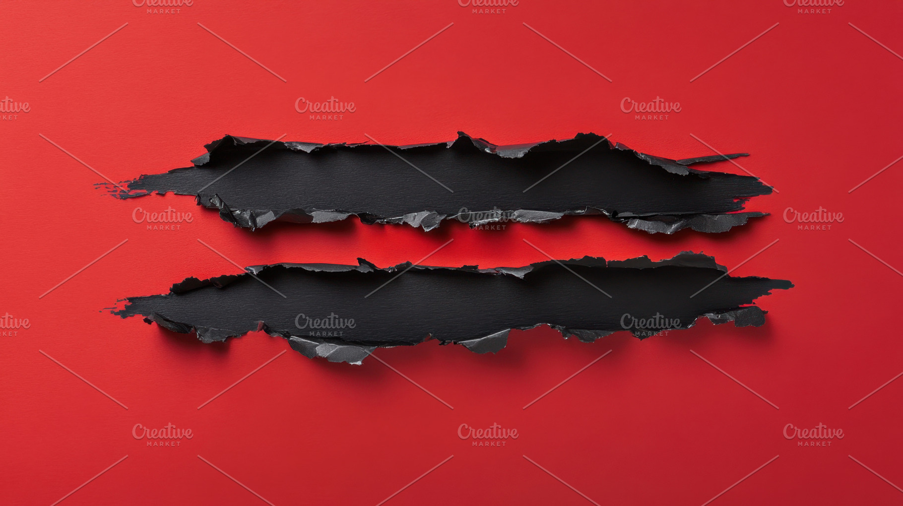 Black paper ripped on red background, a Photo by Beautiful things