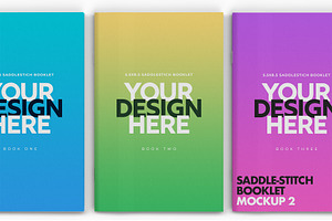 Saddle-Stitch Booklet Mockup Set