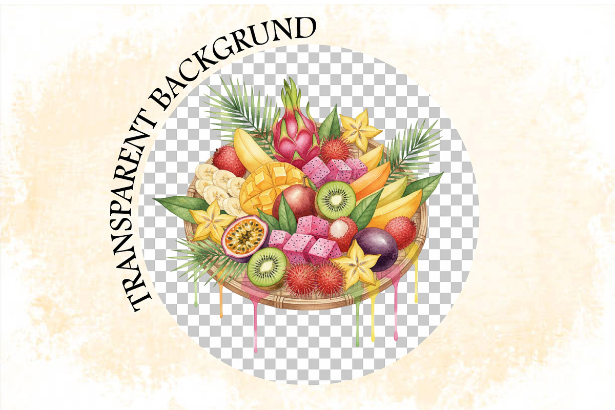 Watercolor Tropical Fruits Summer C, an Illustration by SVGArt (Photo 9 of 9)
