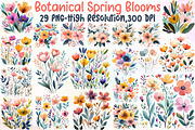 Watercolor Botanical Spring Blooms, an Illustration by Sublimation Artist (Thumbnail 1 of 6)