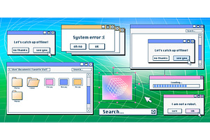 Retro system error message and old, a Technology Illustration by art PVP - market