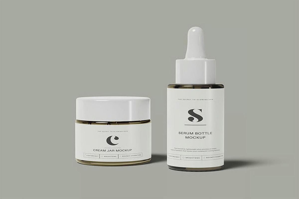 Cosmetic Cream Jar & Dropper Mockup, a Packaging Mockup by zpackcreative (Photo 5 of 5)