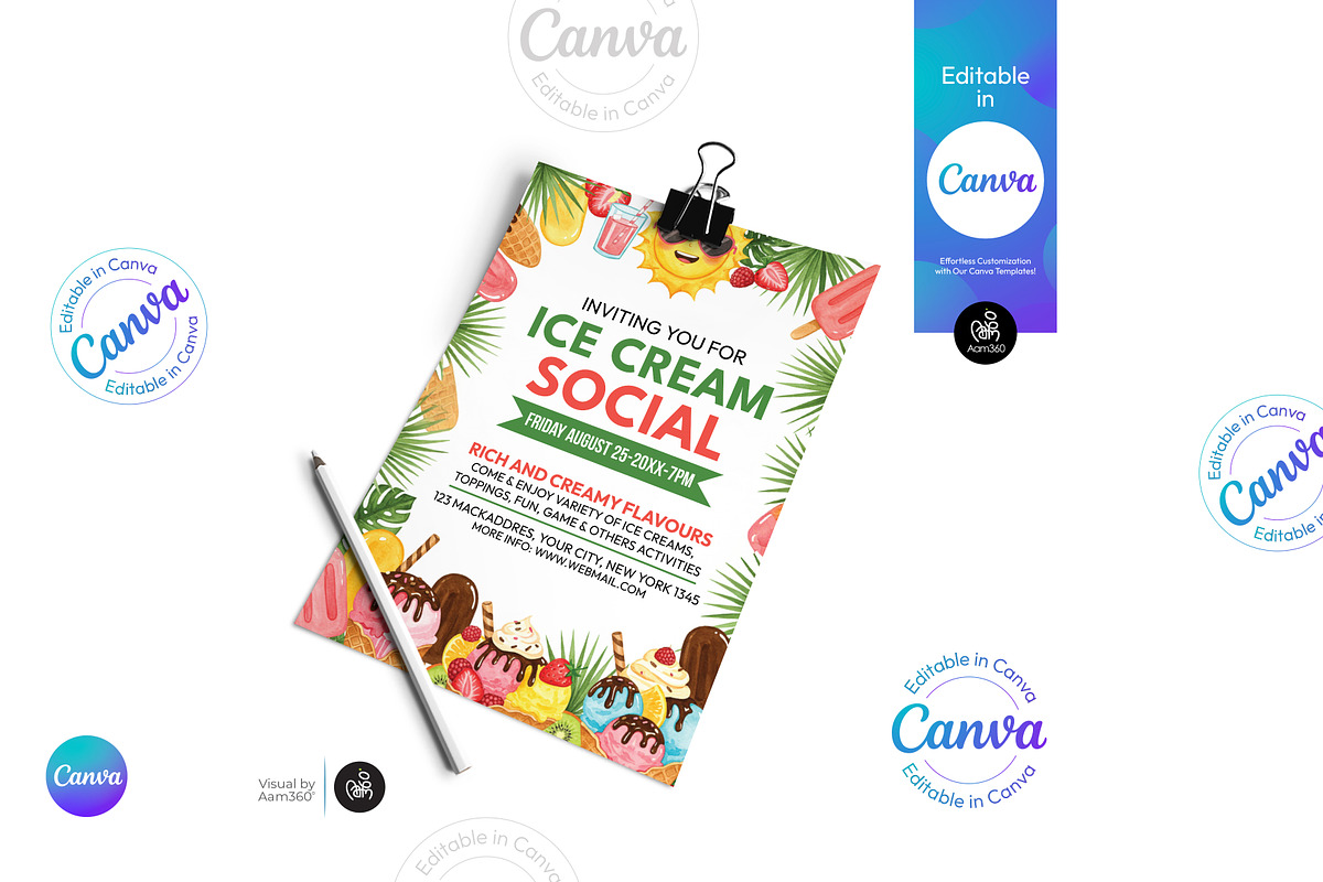Ice Cream Social Flyer, a Flyer Template by Aam360 (Photo 2 of 3)