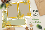Boho Holiday PhotoCards PSD Template, a Card Template by PSD templates and Photos (Thumbnail 4 of 6)