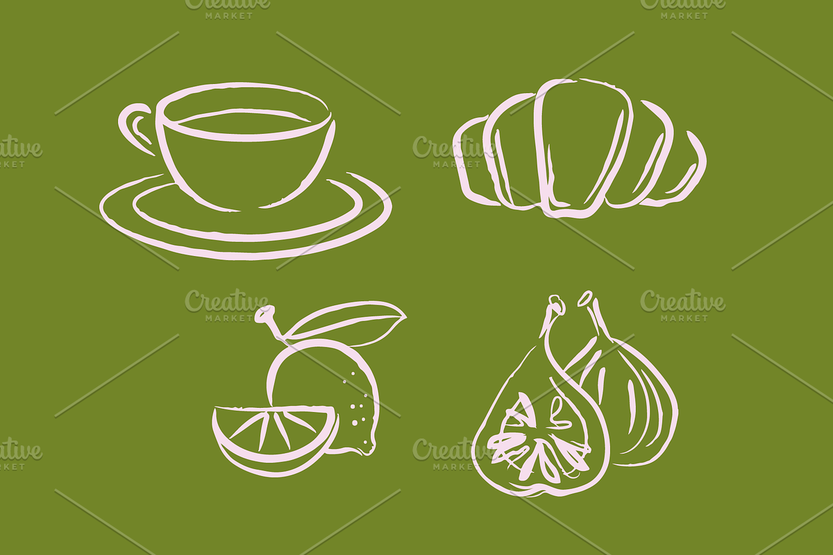 ITALIAN FOOD SET (16 ELEMENTS), a Food Illustration by Bonfloret Studio (Photo 6 of 6)
