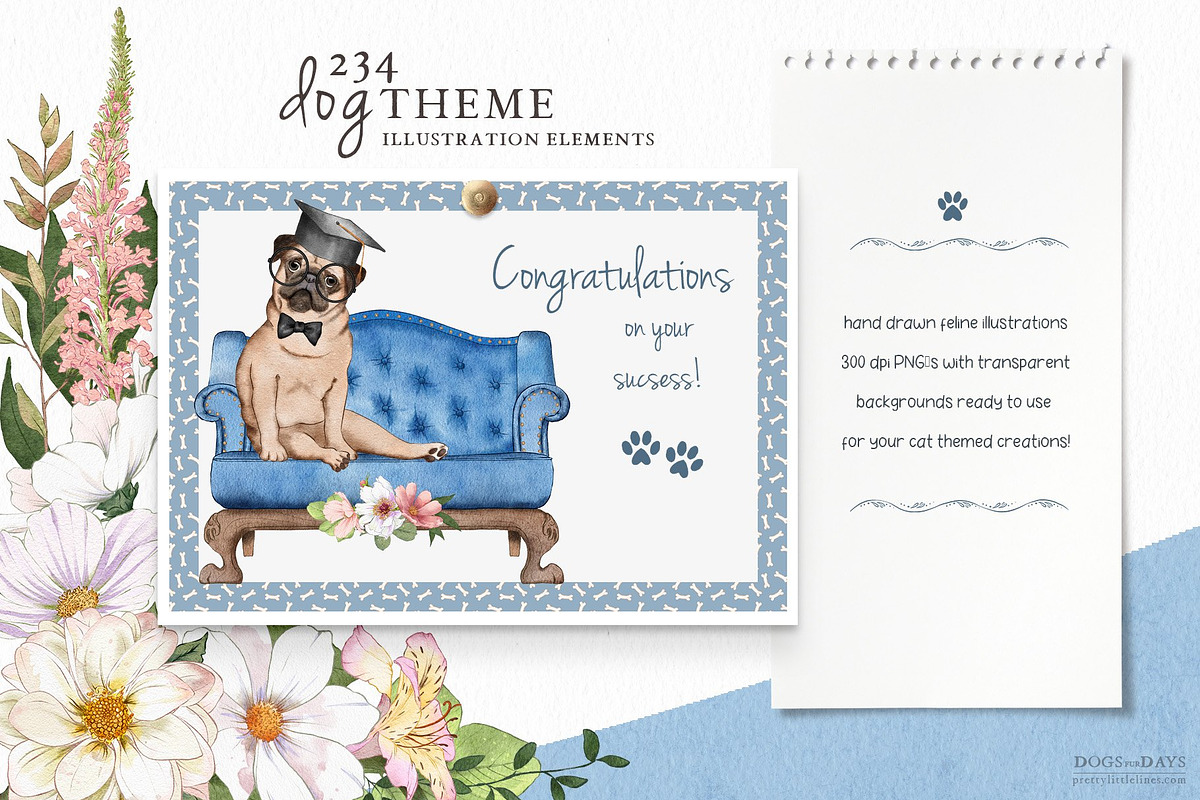 Pet Illustrations Patterns & Borders, a Graphic by Pretty Little Lines (Photo 9 of 29)