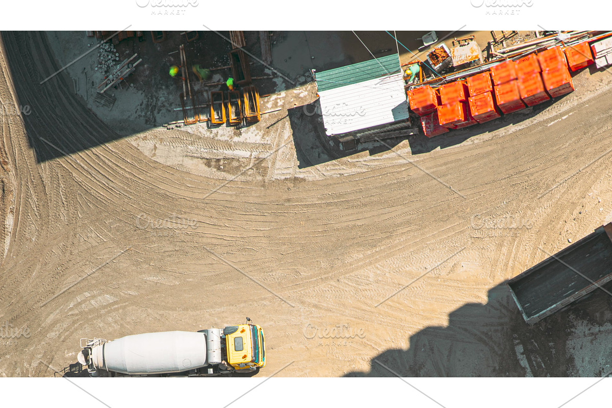 Aerial View Workers Prepare Building, a Graphic by Our Amazing World (Photo 1 of 2)