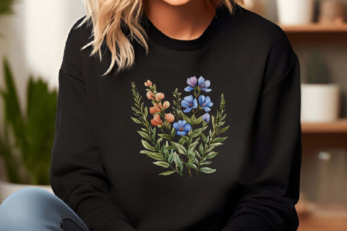 Wild Flowers Watercolor Clipart PNG, an Illustration by DreamCafeArt (Photo 5 of 7)