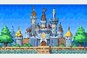 Castle Pixel Art Background, a Background Graphic by minhm2m (Thumbnail 5 of 12)