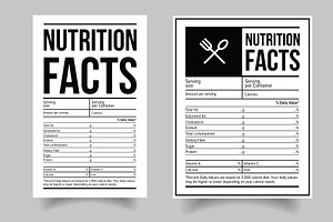 Nutrition Facts food label sticker