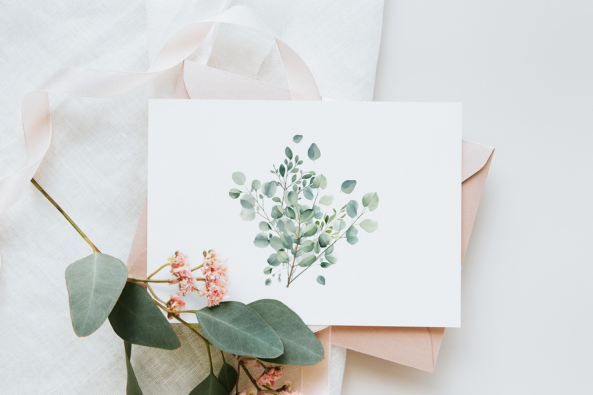 Eucalyptus Watercolor Collection, an Object Illustration by Pati Paints (Photo 7 of 11)