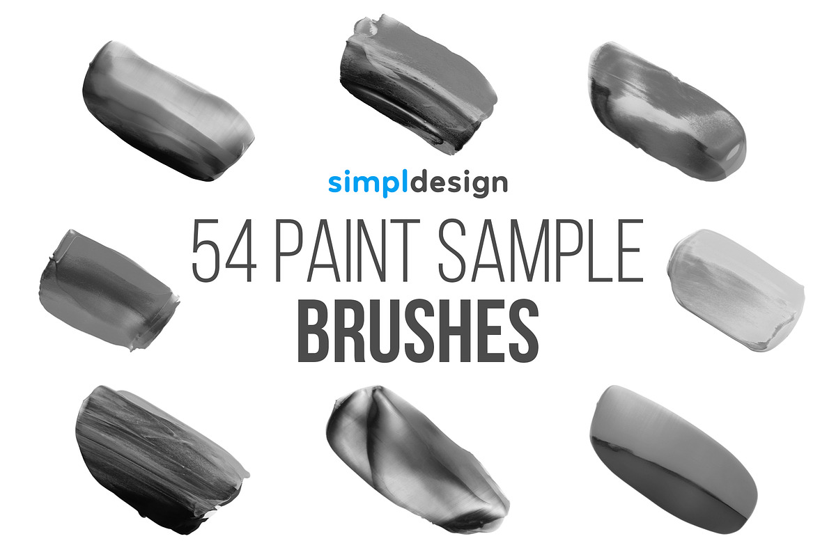 54 Paint Sample Photoshop Brushes, a Brush Add-On by SimplDesign (Photo 1 of 4)
