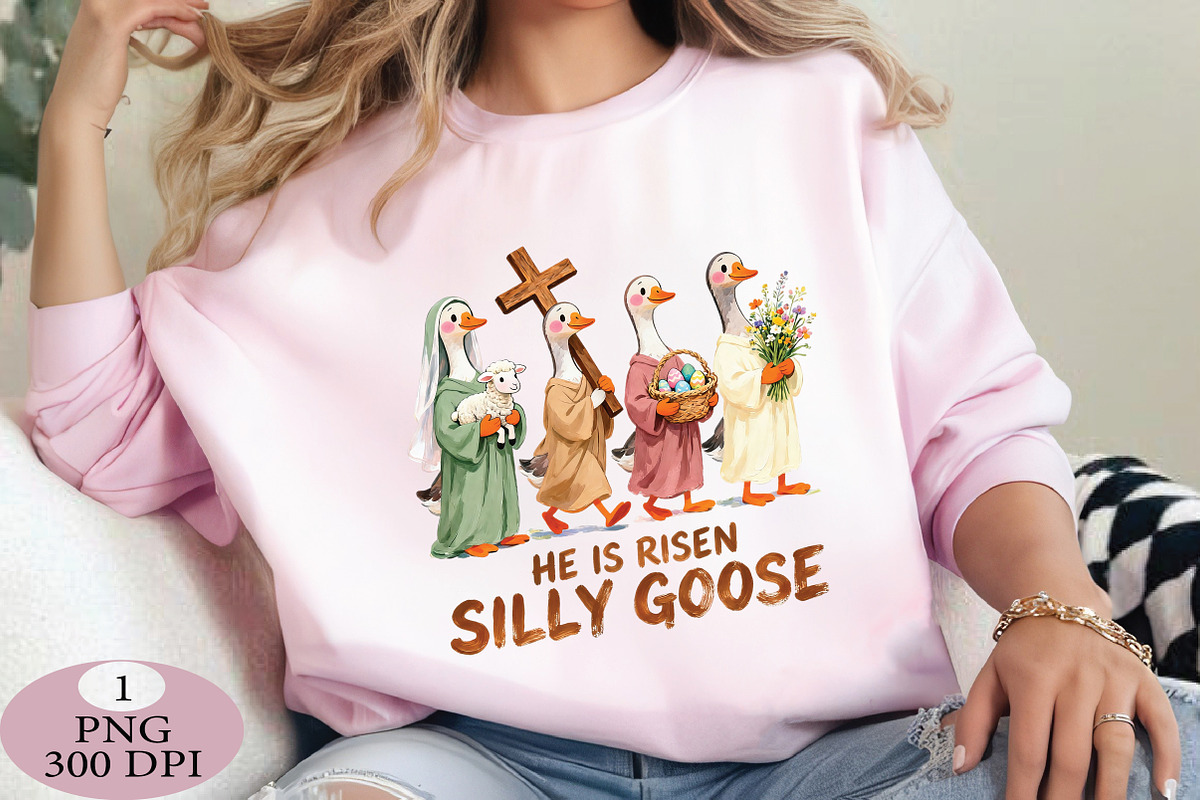Silly Goose He is Risen Easter PNG, an Illustration by Daily.Designs (Photo 2 of 5)