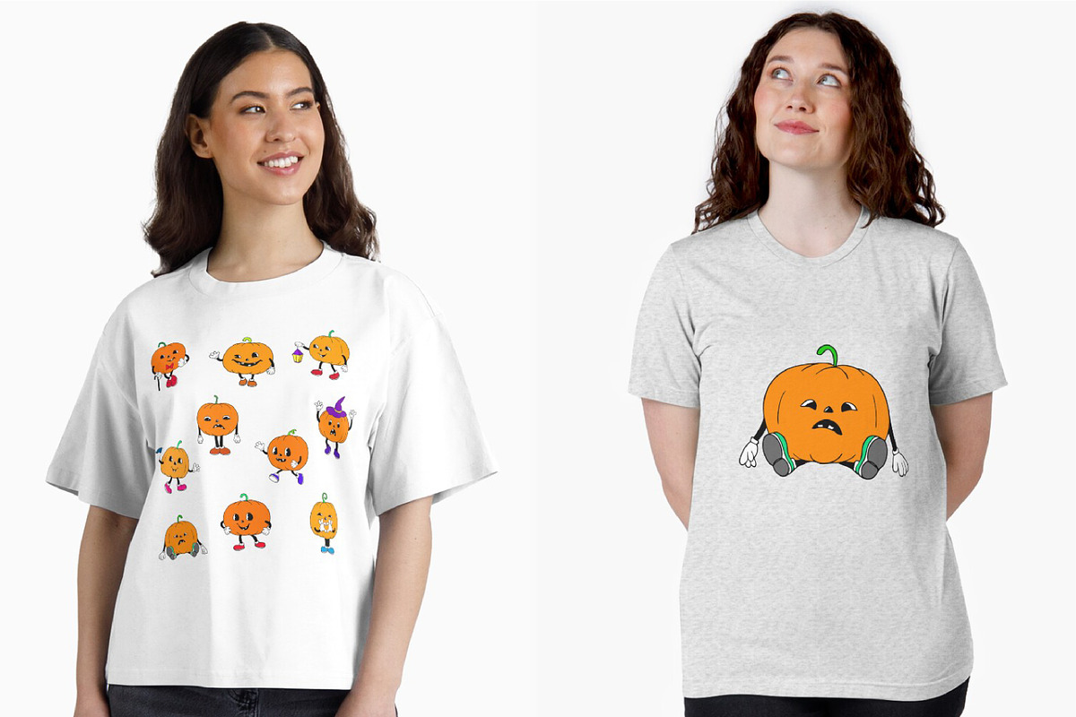 Rubber Hose Pumpkins Clipart Set, an Object Graphic by ChubbyBunny Art (Photo 5 of 9)