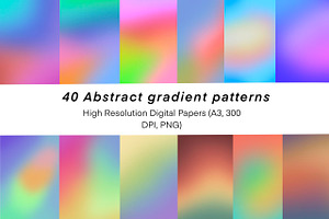 40 Abstract Gradient Patterns, a Pattern Graphic by MessyArtss