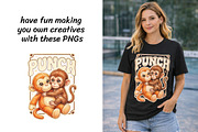 2-in-1 Punch Baby Monkey Clipart, an Animal Illustration by InkyQueenArt (Thumbnail 4 of 8)