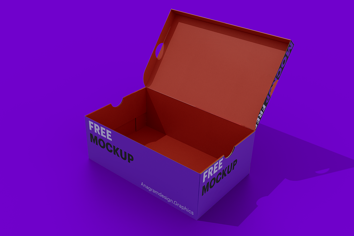 Shoe Box Mockup, a Packaging Mockup by AnagramDesign (Photo 4 of 8)