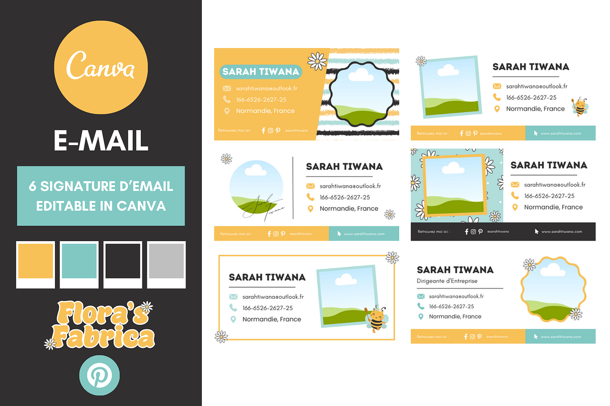 E-Mail Signature Templates Canva, a Marketing Template by florasfabrica (Photo 1 of 3)