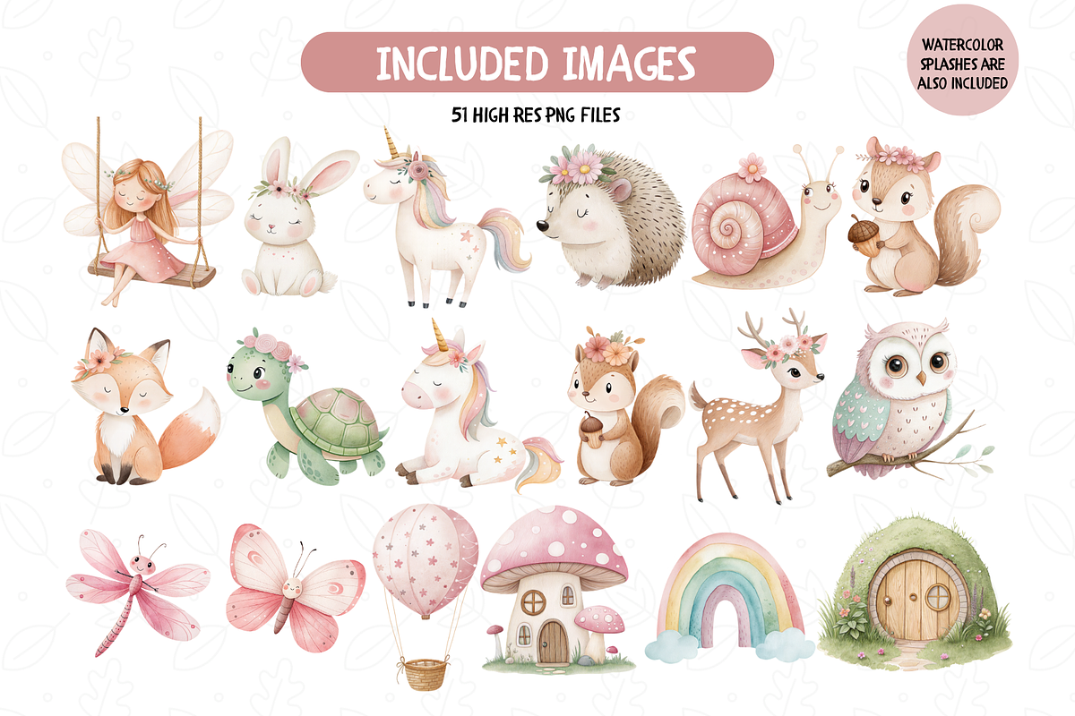 Watercolor Garden Fairies Clipart, a Decorative Illustration by TatiMockup (Photo 3 of 5)