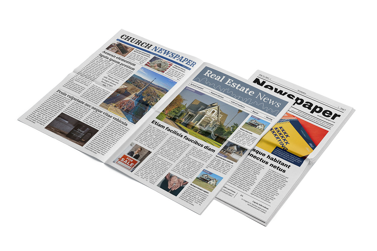 Newspaper Mockup, a Mockup by mockupbuys (Photo 3 of 7)