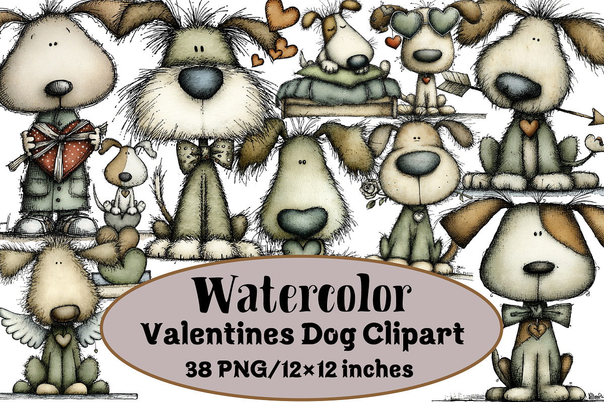 Valentines Dog Clipart, an Illustration by Design Market (Photo 1 of 3)