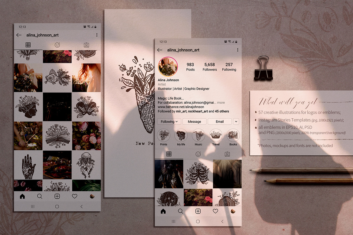 Magic Floral Icons, a Decorative Illustration by alexrockheart (Photo 5 of 10)