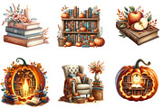 Autumn Books Sublimation Clipart Bun, an Illustration by DreamArtGraphic (Thumbnail 2 of 4)