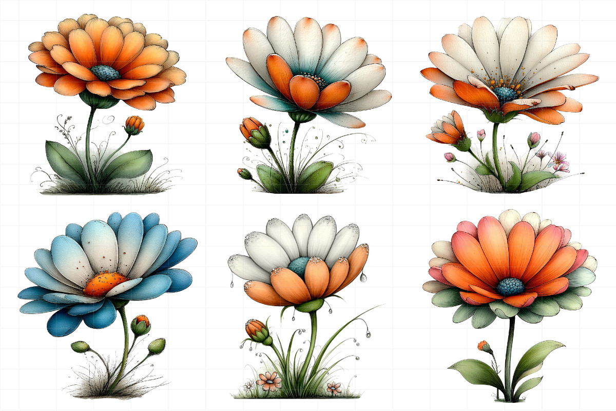 Whimsical Spring Daisy Flower Clipar, an Illustration by Daily.Designs (Photo 7 of 8)