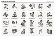Home Life Activity Icons -Hand Drawn, an Outline Icon by Symbolic Language (Thumbnail 2 of 7)