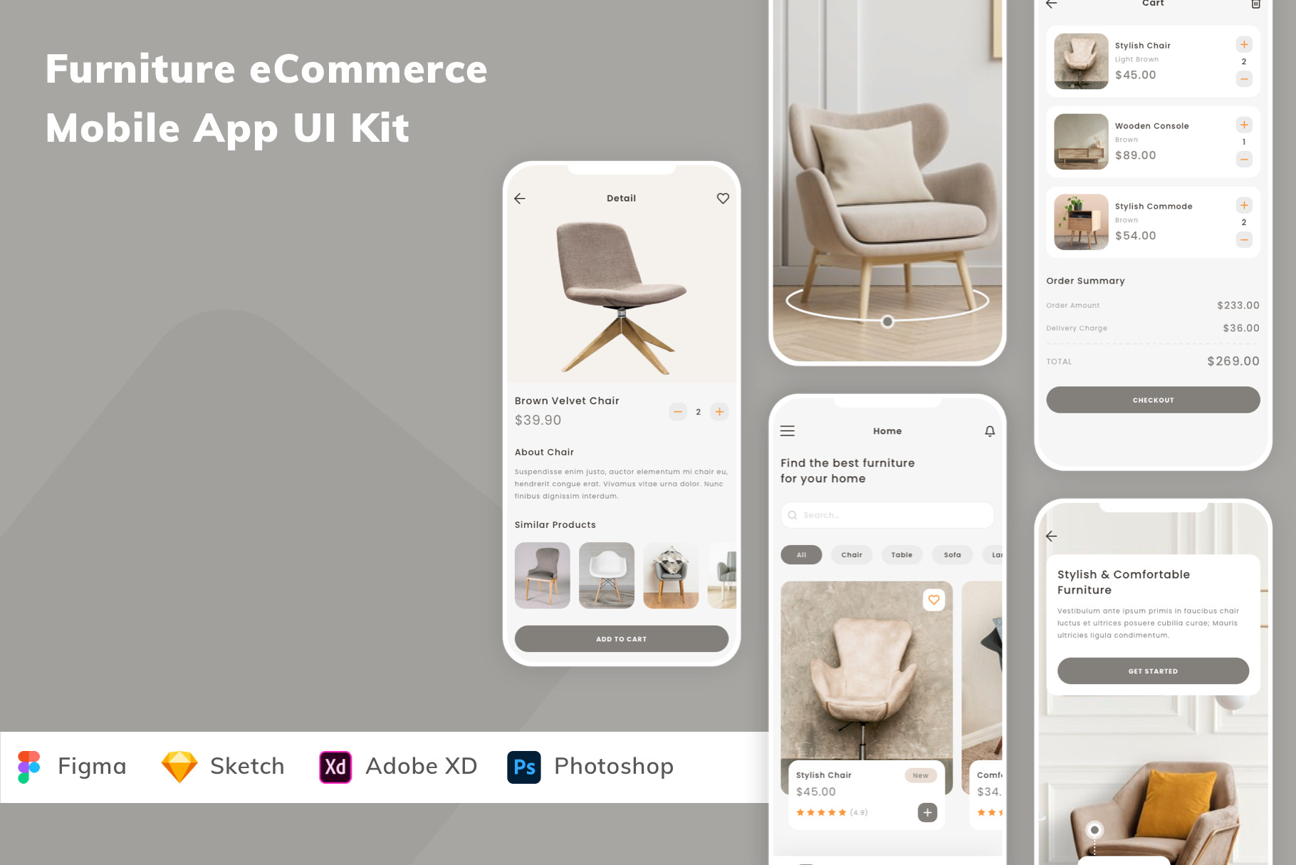 Furniture eCommerce Mobile App UI Ki, an UI Kit Template by Betush