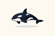 Orca in professional flat vector, an Animal Illustration by Pray Art Design Studio (Thumbnail 1 of 3)