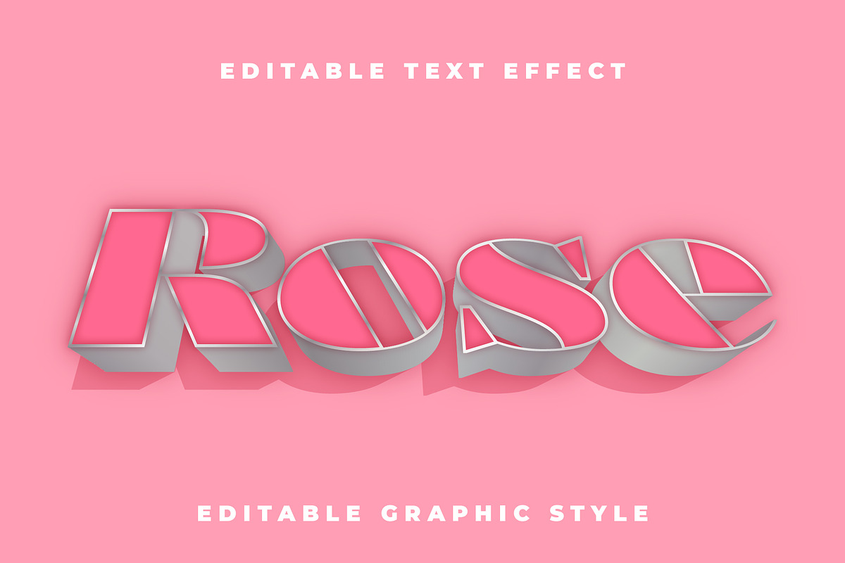 3D Curved Hollow Frame Text Effect