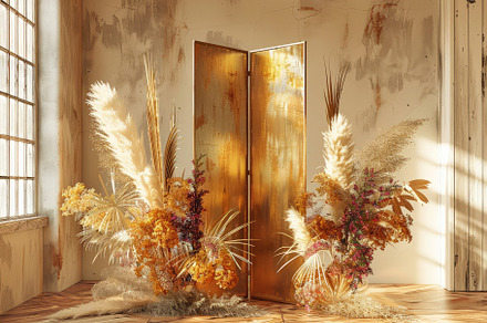 Rusty gold, room divider, backdrop, a Background Photo by Virgo Studio