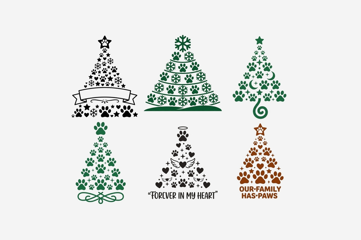 Christmas Paw Print PNG Bundle, a Seasonal Illustration by Tanya Kart (Photo 9 of 9)