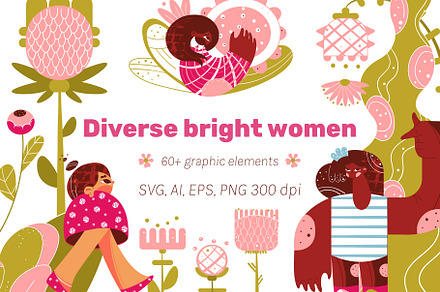 Diverse bright women